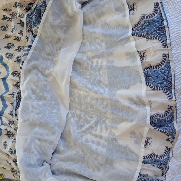 ALICIA BELL Womens Silk/Cotton Blend Maxi Dress Ruffle Cap Sleeves Lined‎ SM - Picture 8 of 9